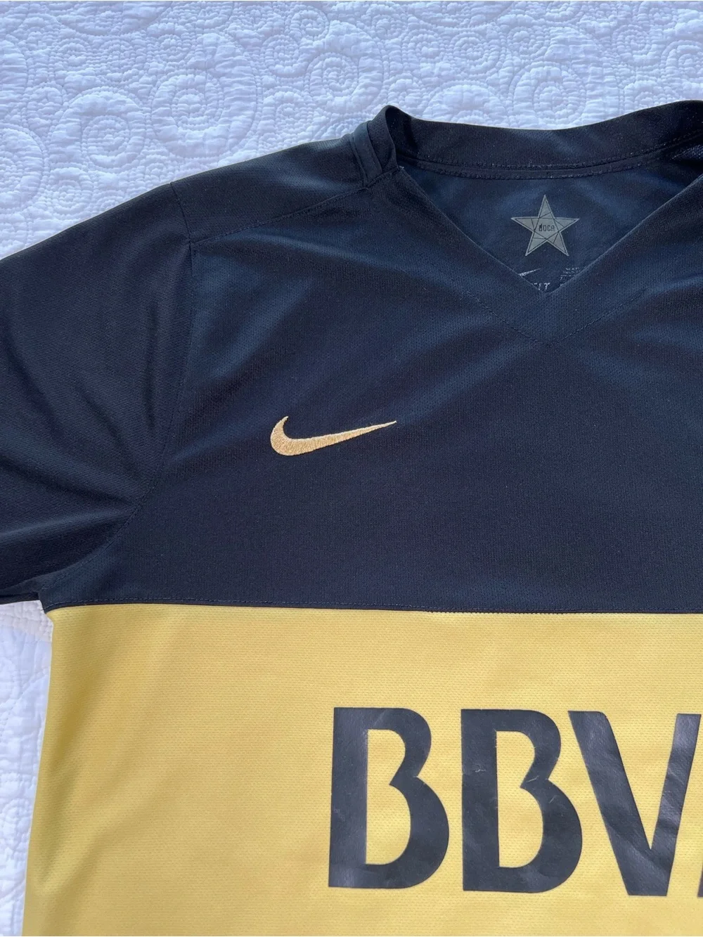 Nike Boca juniors 2016/17 3rd soccer jersey black/gold #1 Carlitos Tevez L